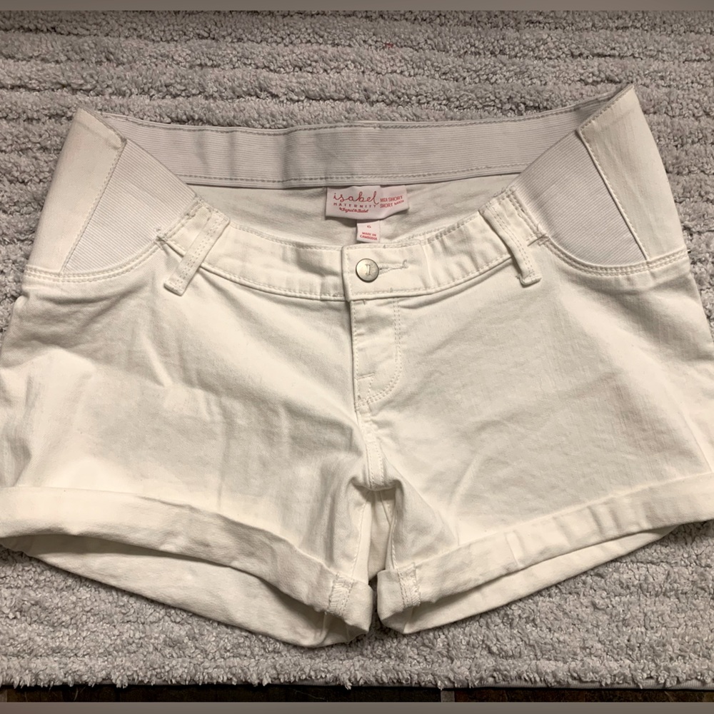 White Maternity Shorts